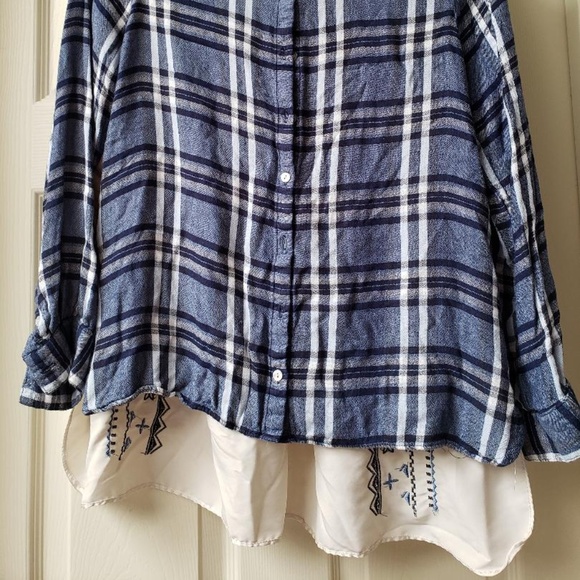 Jane and Delancey Plaid Button Embroidered Shirt - Picture 7 of 7